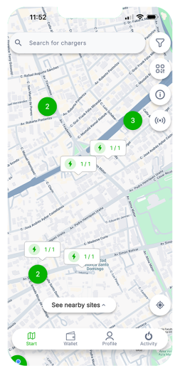 Evergo App: charging station map